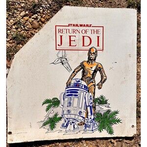 Vintage Star Wars Return of the Jedi 1983 C3PO R2D2 Toy Box Panel Great Graphics